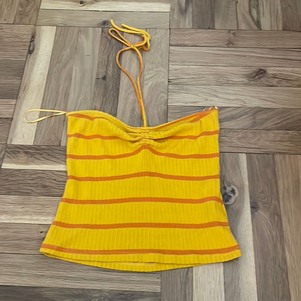 Zara stripped cropped tube top